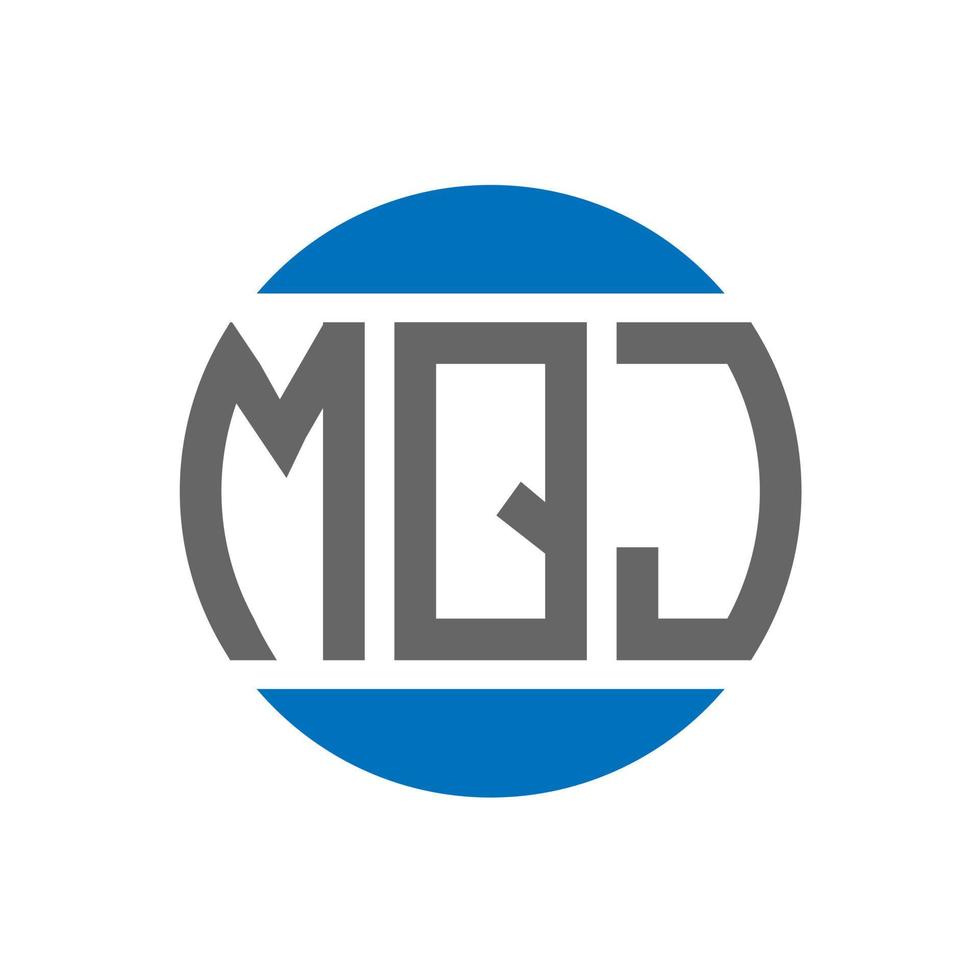 diseño de logotipo de letra mqj sobre fondo blanco. concepto de logotipo de círculo de iniciales creativas mqj. diseño de letras mqj. vector