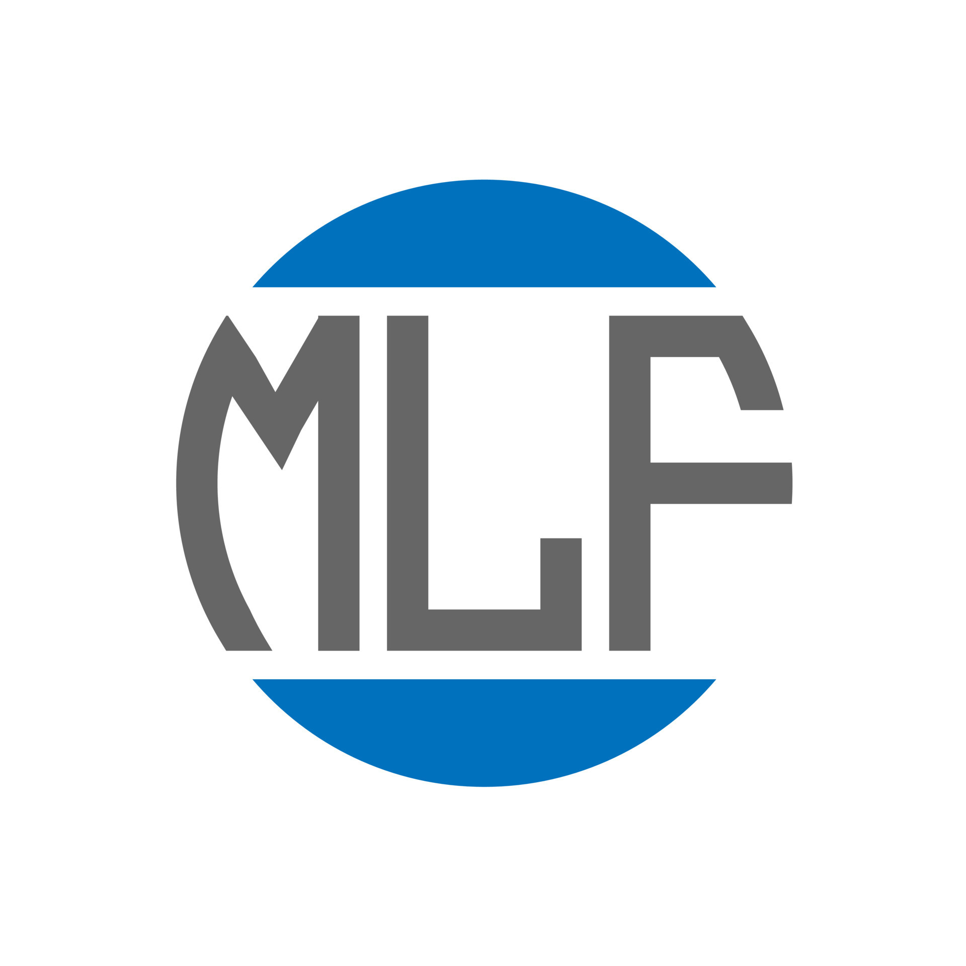MLF letter logo design on white background. MLF creative initials