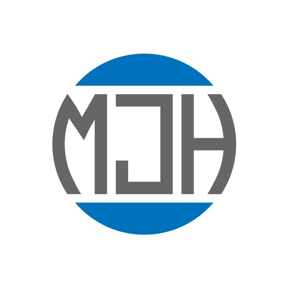 diseño de logotipo de letra mjh sobre fondo blanco. concepto de logotipo de círculo de iniciales creativas mjh. diseño de letra mjh. vector