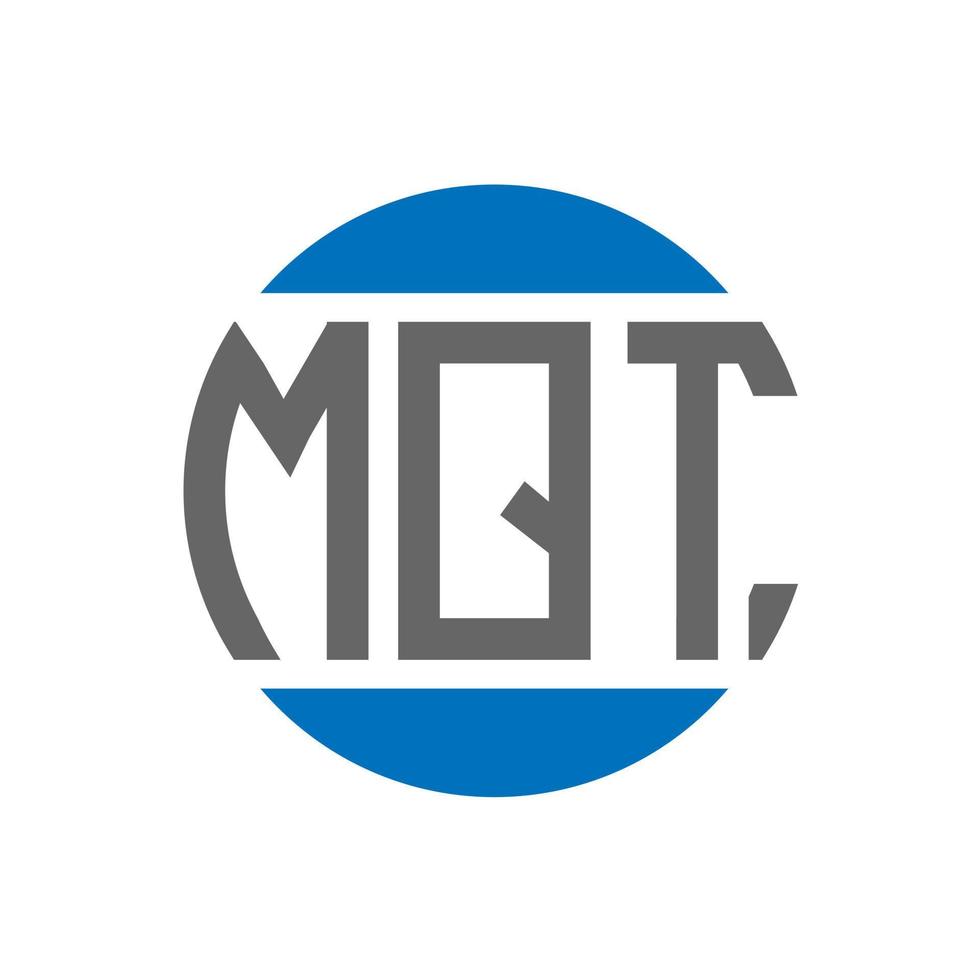 diseño de logotipo de letra mqt sobre fondo blanco. concepto de logotipo de círculo de iniciales creativas mqt. diseño de letras mqt. vector