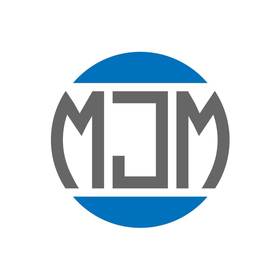 MJM letter logo design on white background. MJM creative initials circle logo concept. MJM letter design. vector