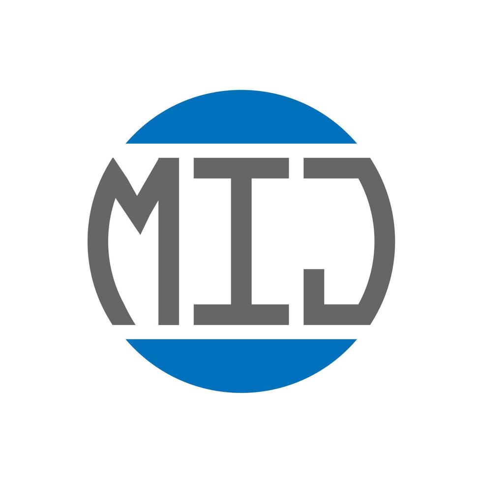 MIJ letter logo design on white background. MIJ creative initials circle logo concept. MIJ letter design. vector