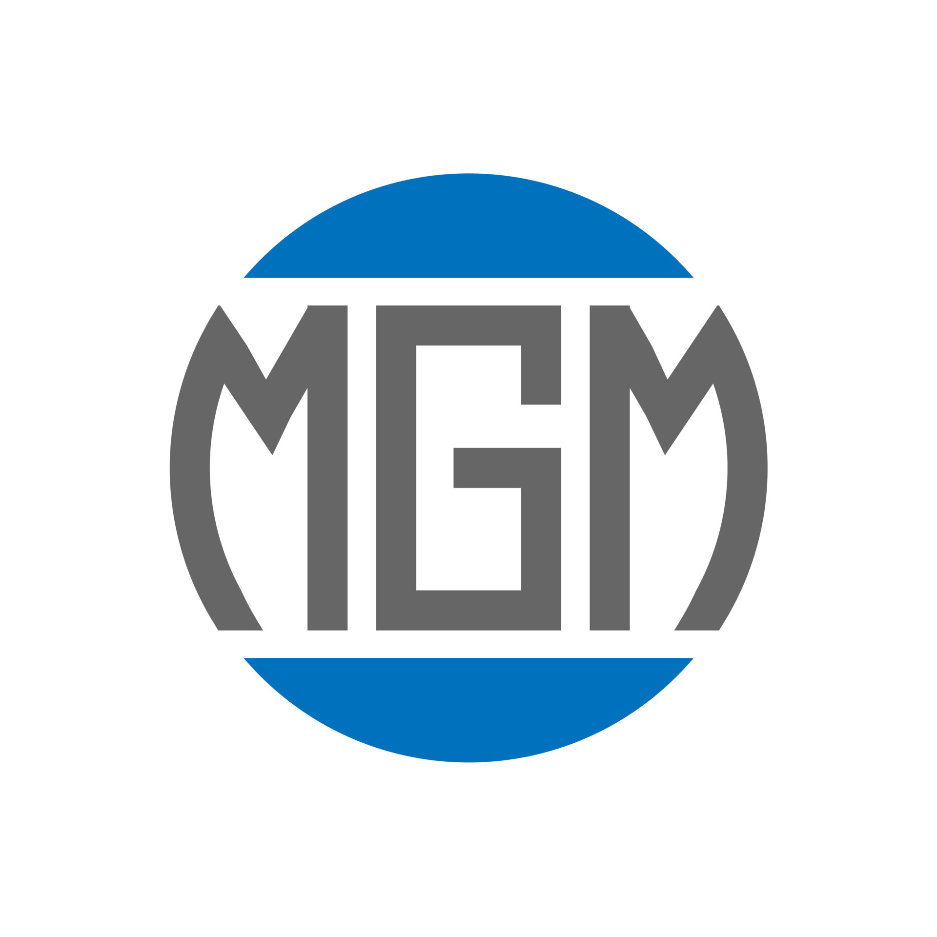 MGM letter logo design on white background. MGM creative initials