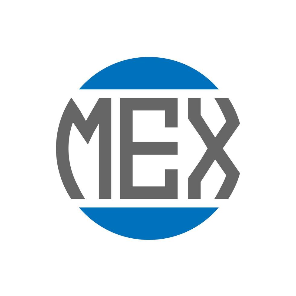 diseño de logotipo de letra mex sobre fondo blanco. concepto de logotipo de círculo de iniciales creativas mex. diseño de letras mexicanas. vector