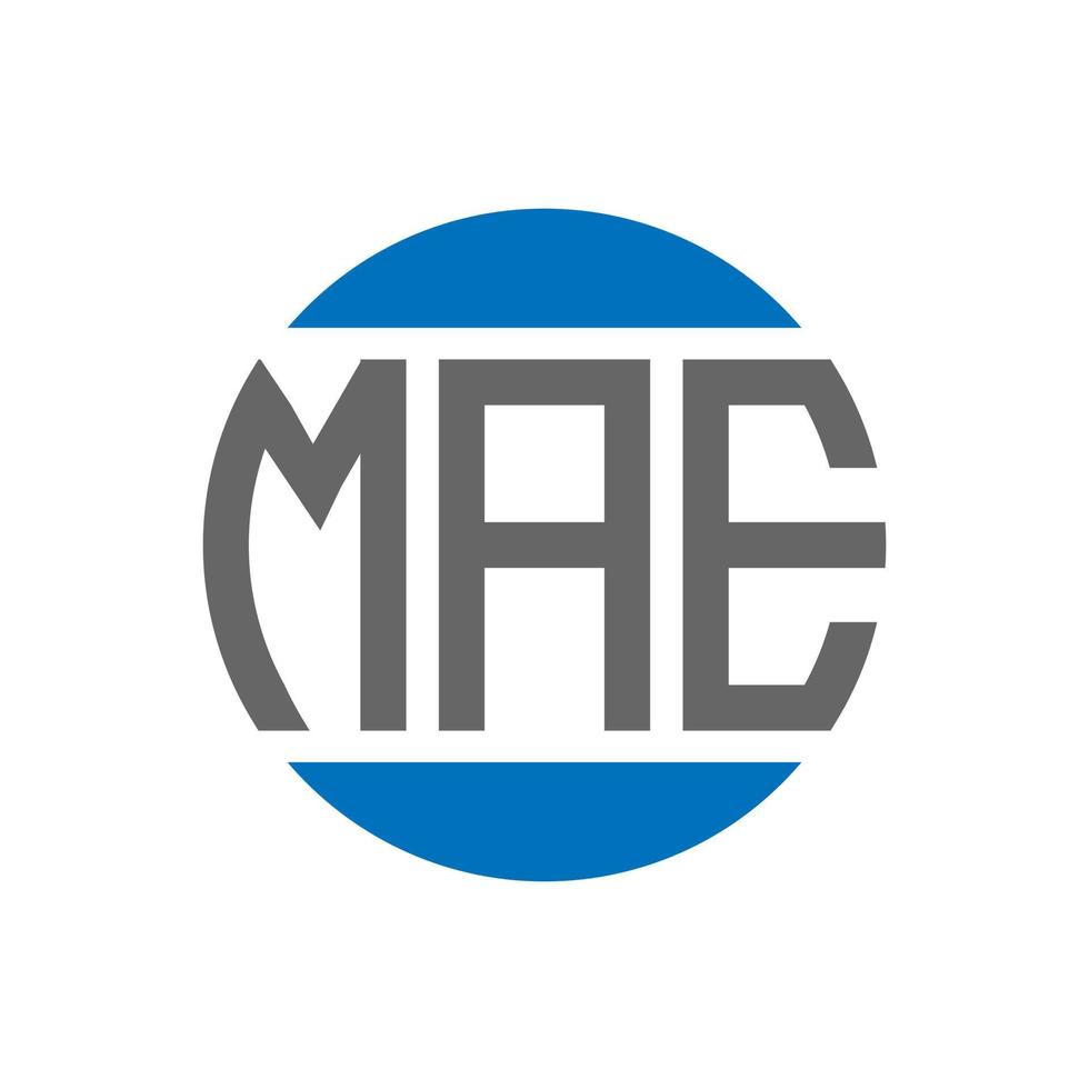 diseño del logotipo de la letra mae sobre fondo blanco. concepto de logotipo de círculo de iniciales creativas de mae. diseño de letras mae. vector