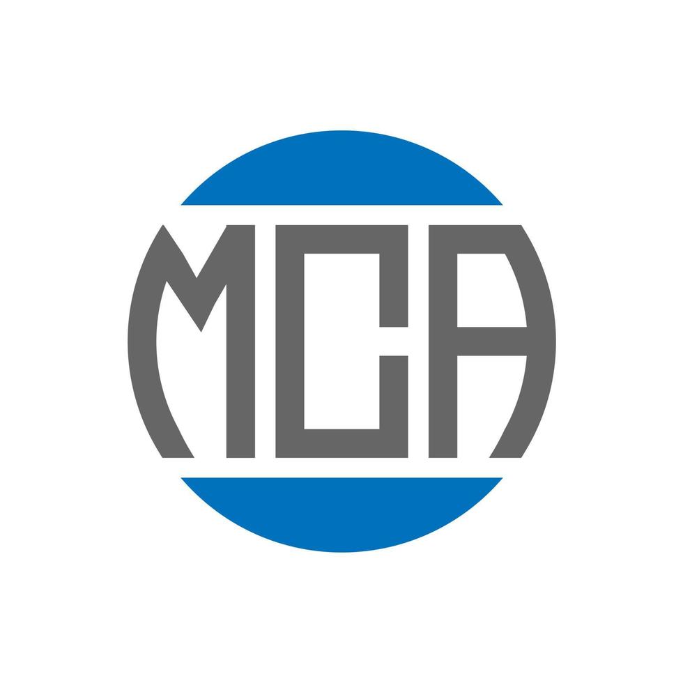 diseño de logotipo de letra mca sobre fondo blanco. concepto de logotipo de círculo de iniciales creativas de mca. diseño de letras mca. vector