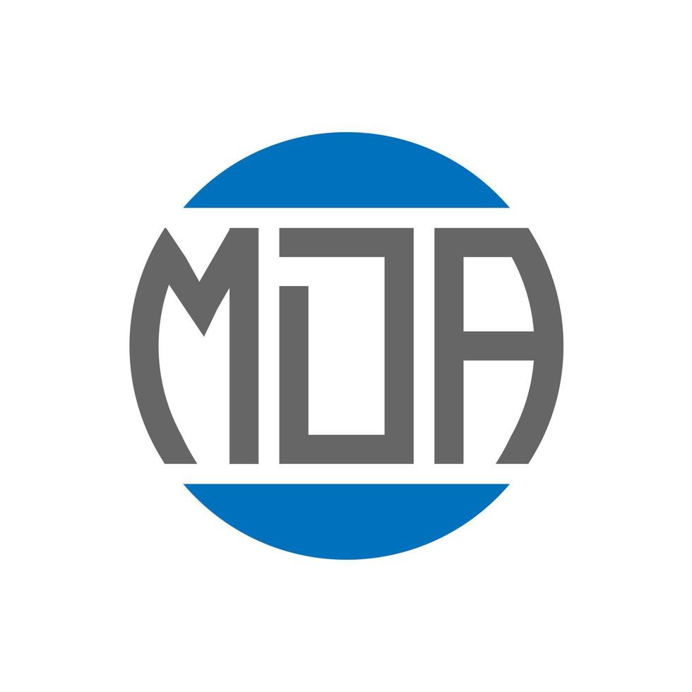 diseño de logotipo de letra mda sobre fondo blanco. concepto de logotipo de círculo de iniciales creativas mda. diseño de letra mda. vector