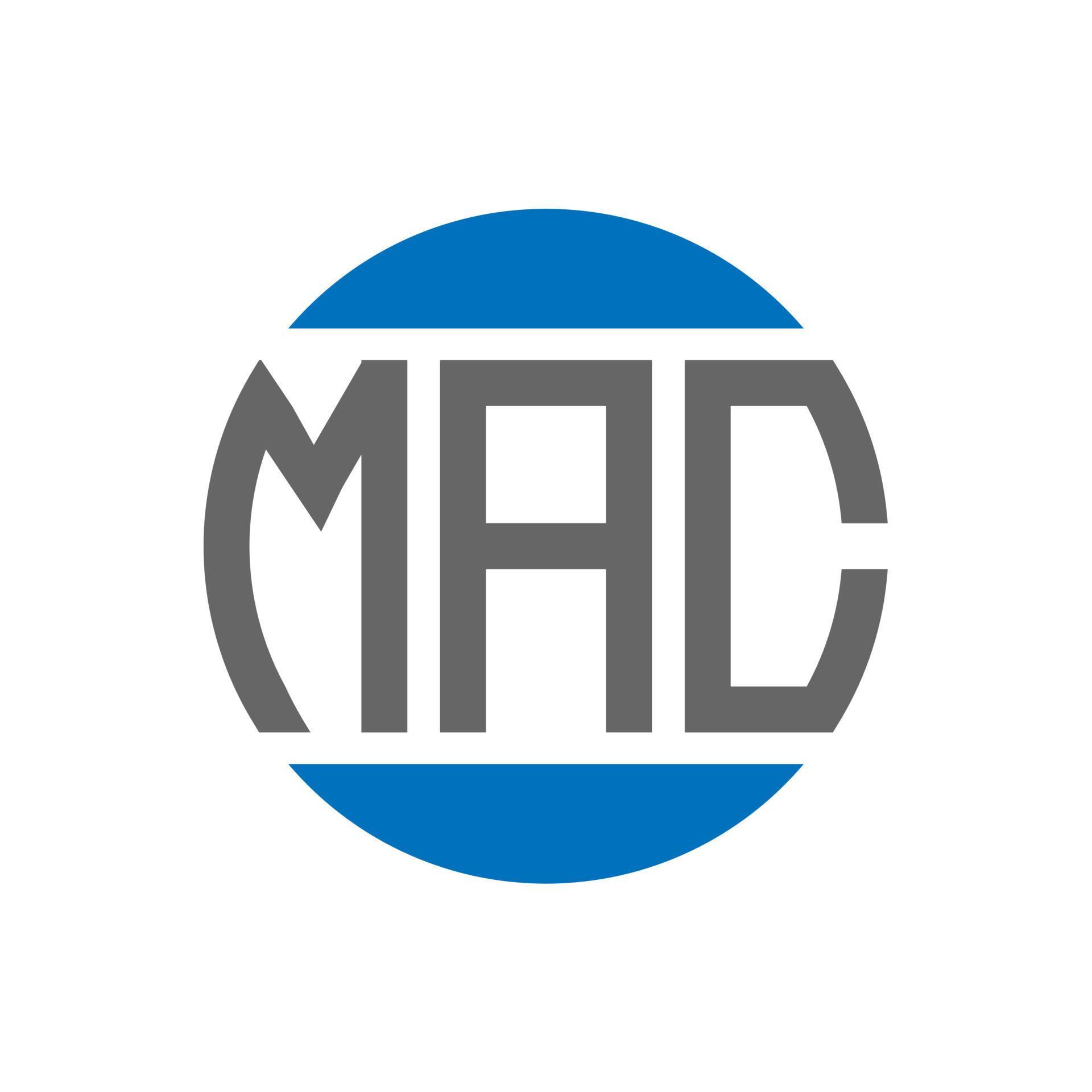 MAC letter logo design on white background. MAC creative initials circle logo concept. MAC