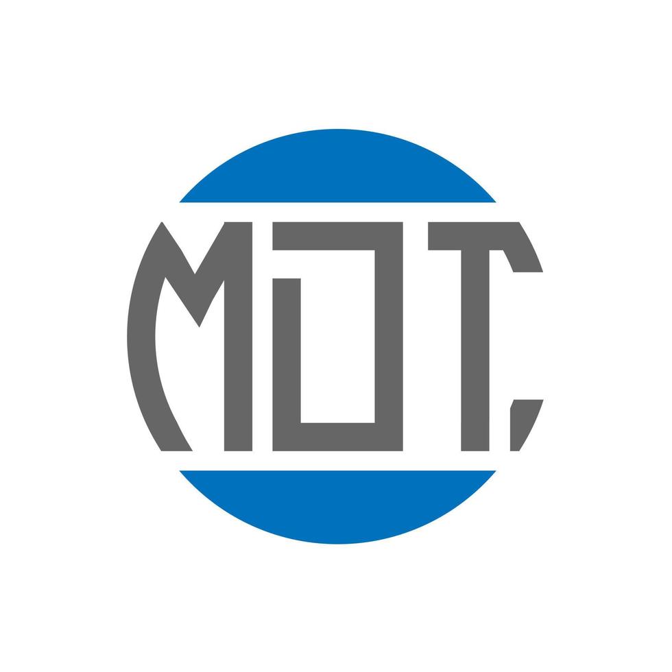 diseño de logotipo de letra mdt sobre fondo blanco. concepto de logotipo de círculo de iniciales creativas de mdt. diseño de letras mdt. vector