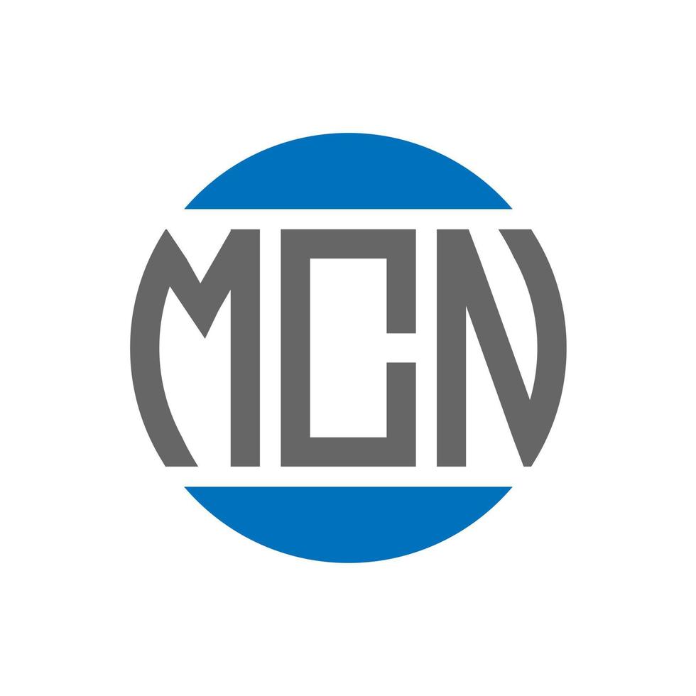 diseño del logotipo de la letra mcn sobre fondo blanco. concepto de logotipo de círculo de iniciales creativas de mcn. diseño de letras mcn. vector