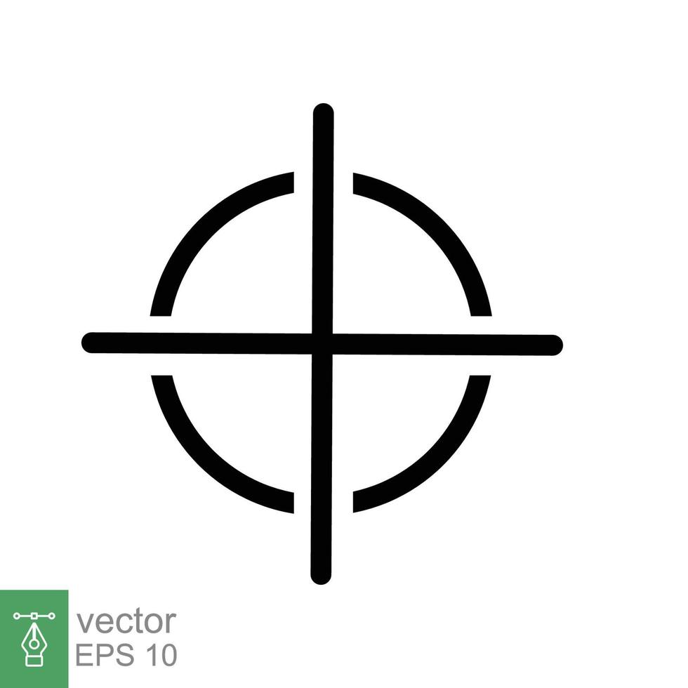 Focus target icon. Focus camera lens, square frame shot screen with cross symbol, photo concept. Simple outline style. Line vector illustration design isolated on white background. EPS 10.