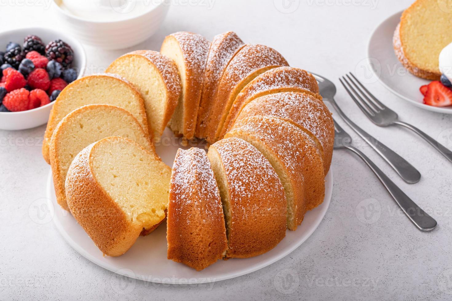 Pound cake, traditional vanilla or sour cream flavor photo