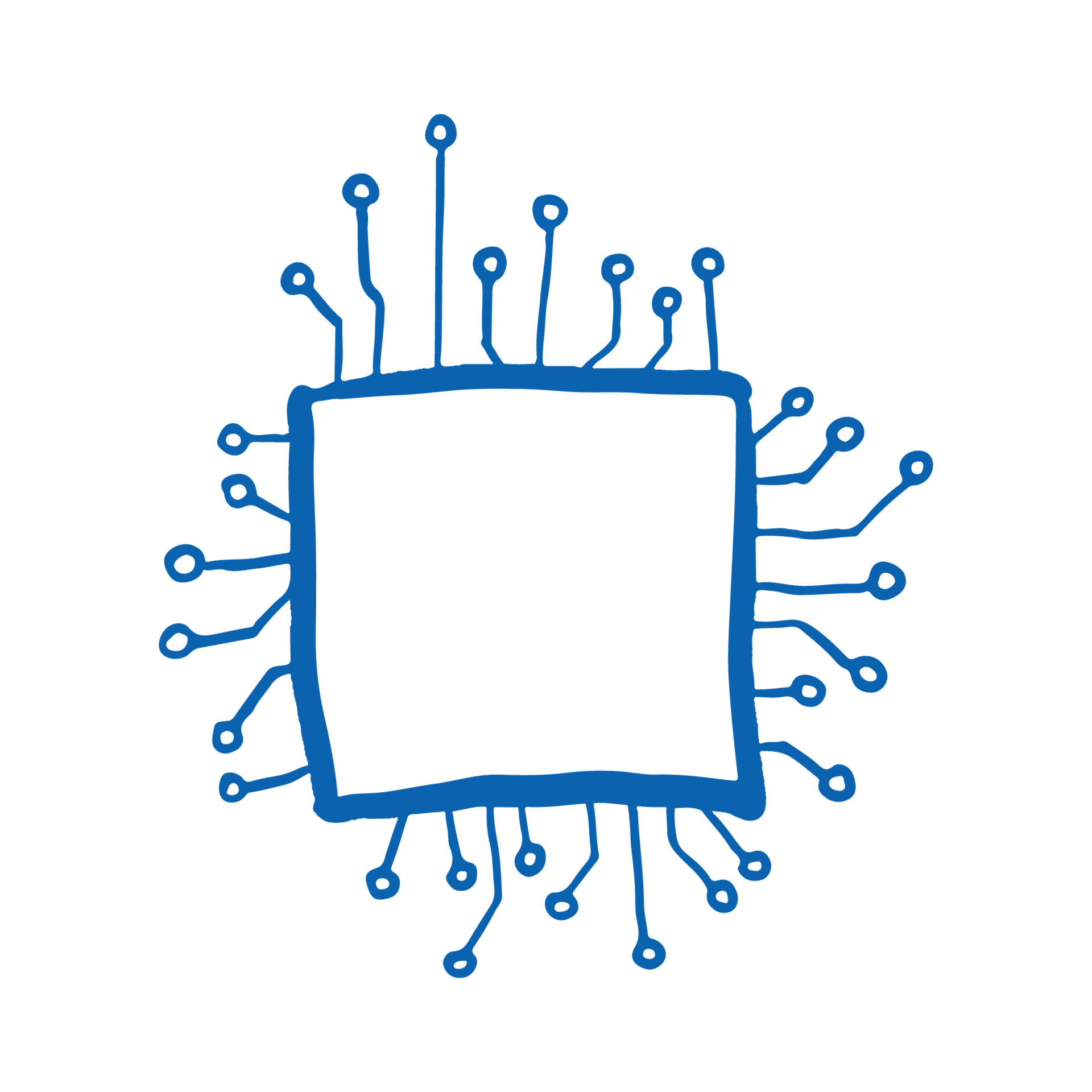 Microprocessor illustration. Appearance of the microcontroller ... image.