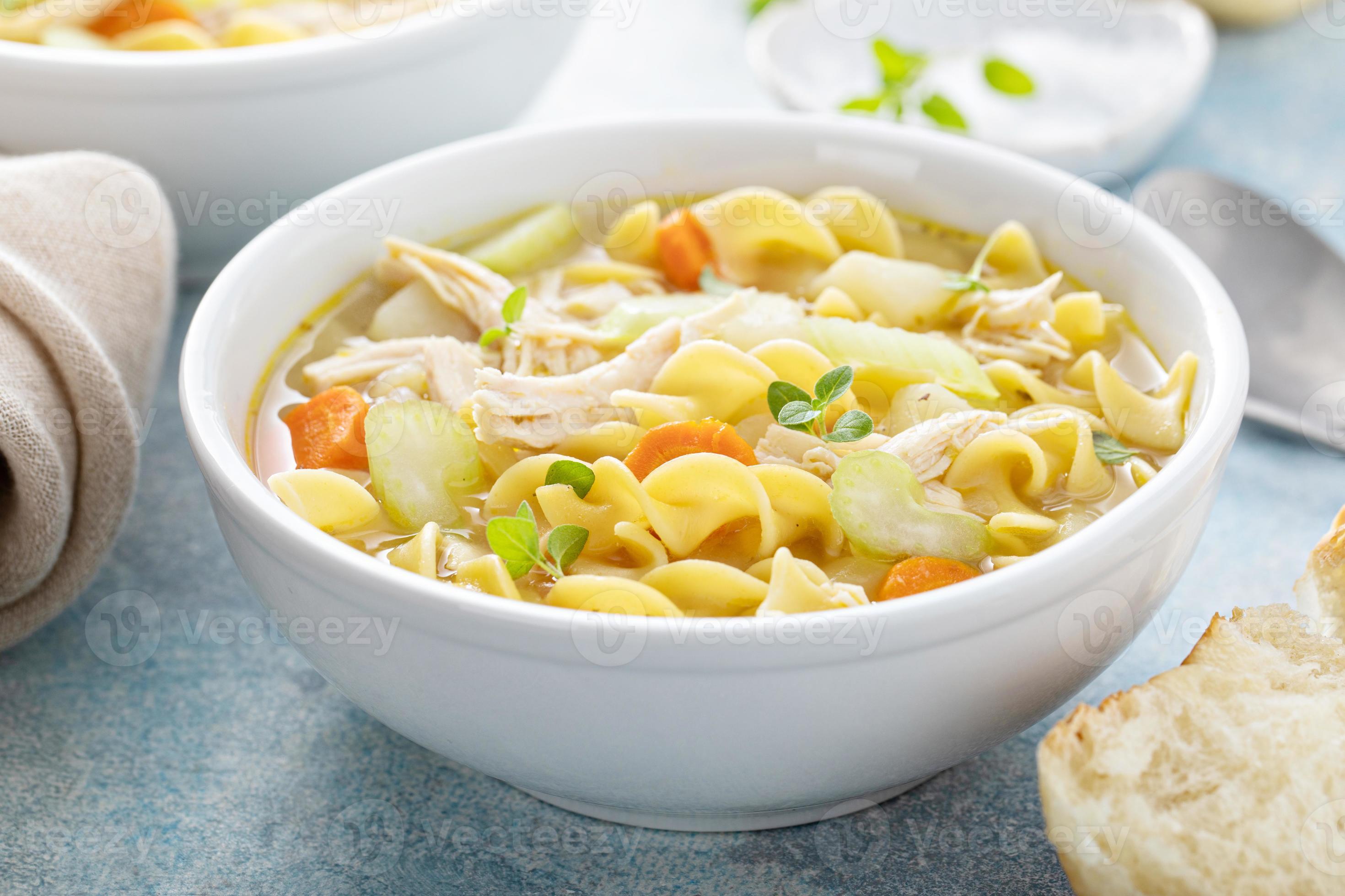 Traditional chicken noodle soup with egg noodles 16230961 Stock Photo