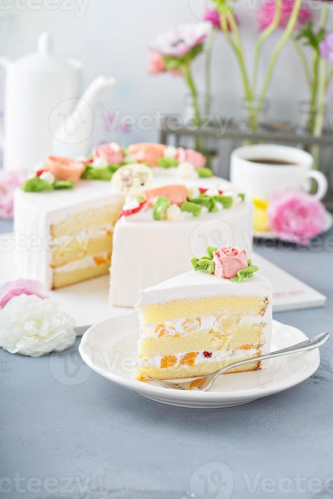 Mothers day cake with flowers photo