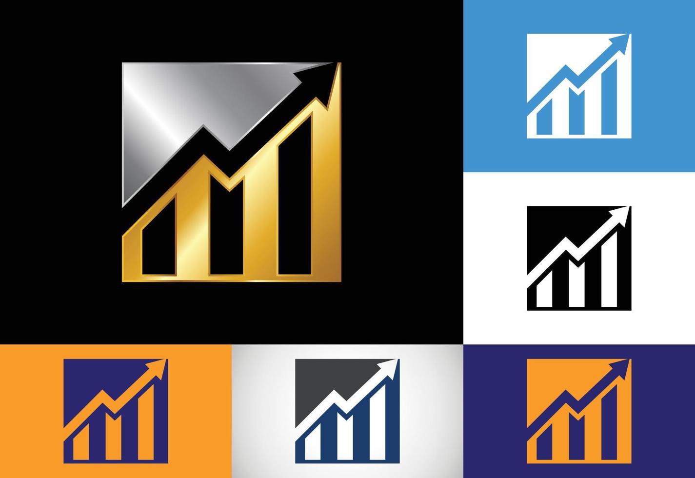 Modern color variation finance and accounting logo design vector template