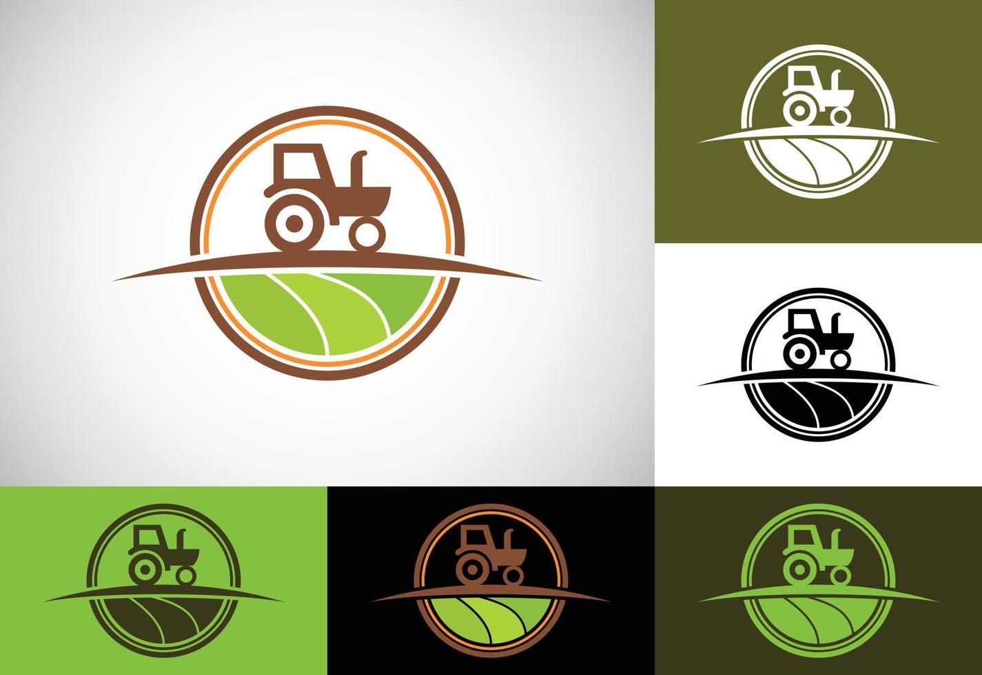 logotipo de tractor o plantilla de logotipo de granja, adecuado para cualquier negocio relacionado con las industrias agrícolas. vector