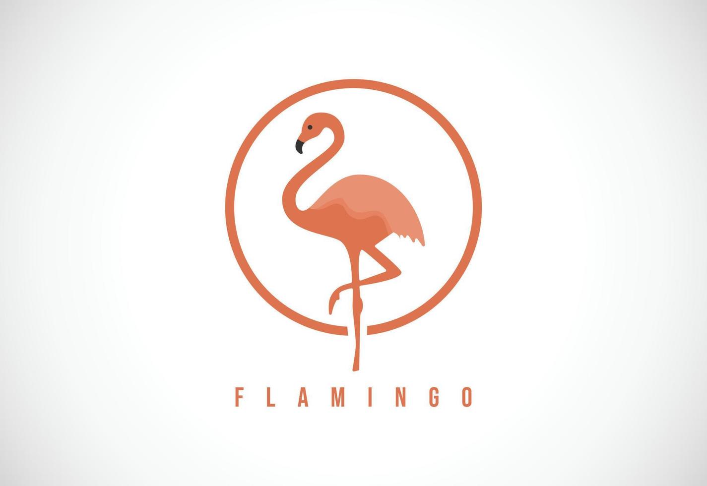 Flamingo bird in a circle. Flamingo bird logo design template vector illustration