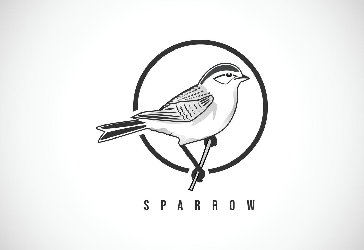 Sparrow in a circle. Sparrow logo design template vector illustration