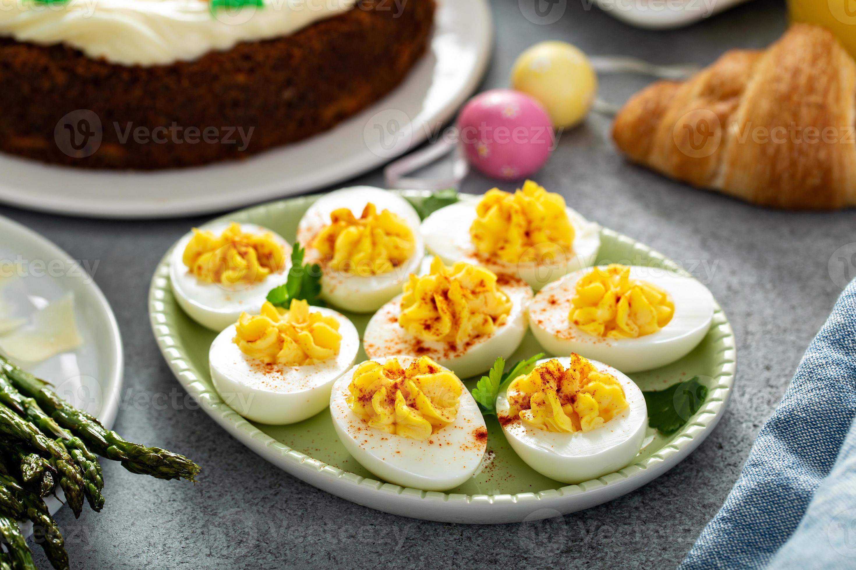 Deviled eggs with smoked paprika 16231057 Stock Photo at Vecteezy