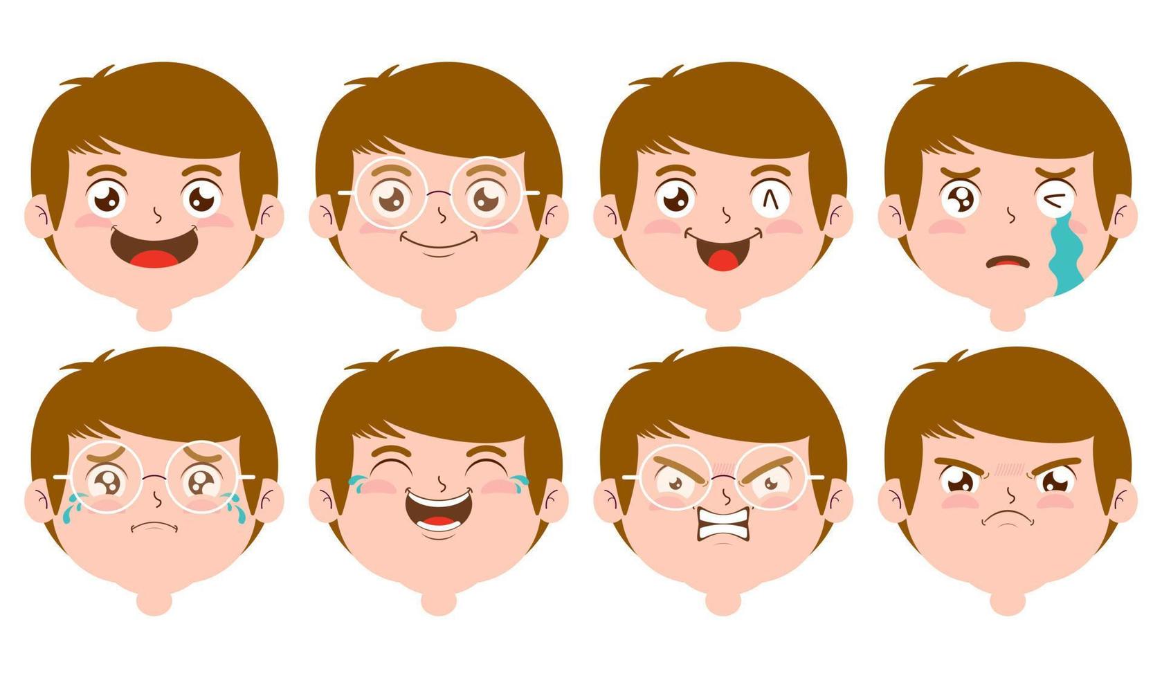 boy expression collection set vector