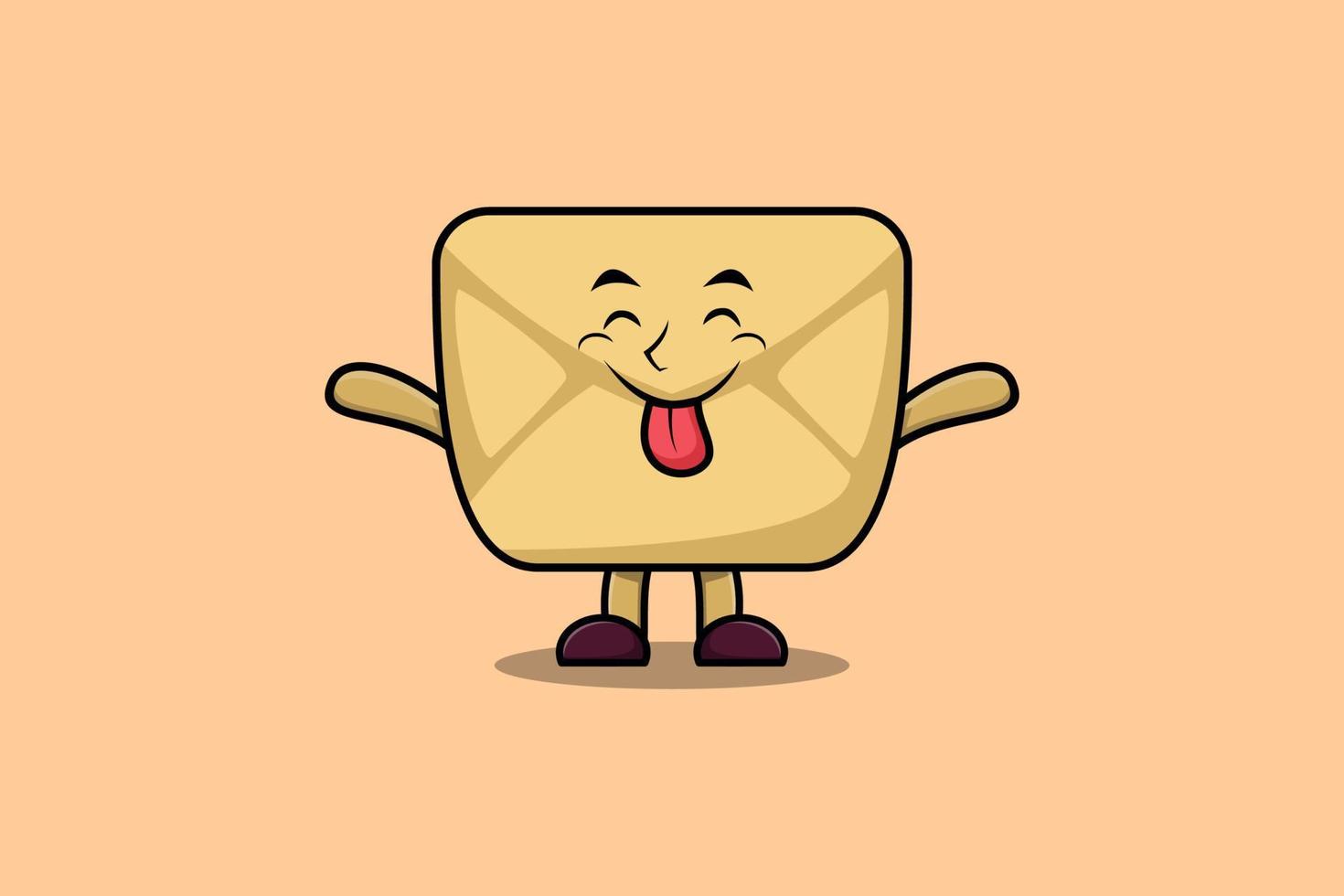 Cute cartoon Envelope with flashy expression vector