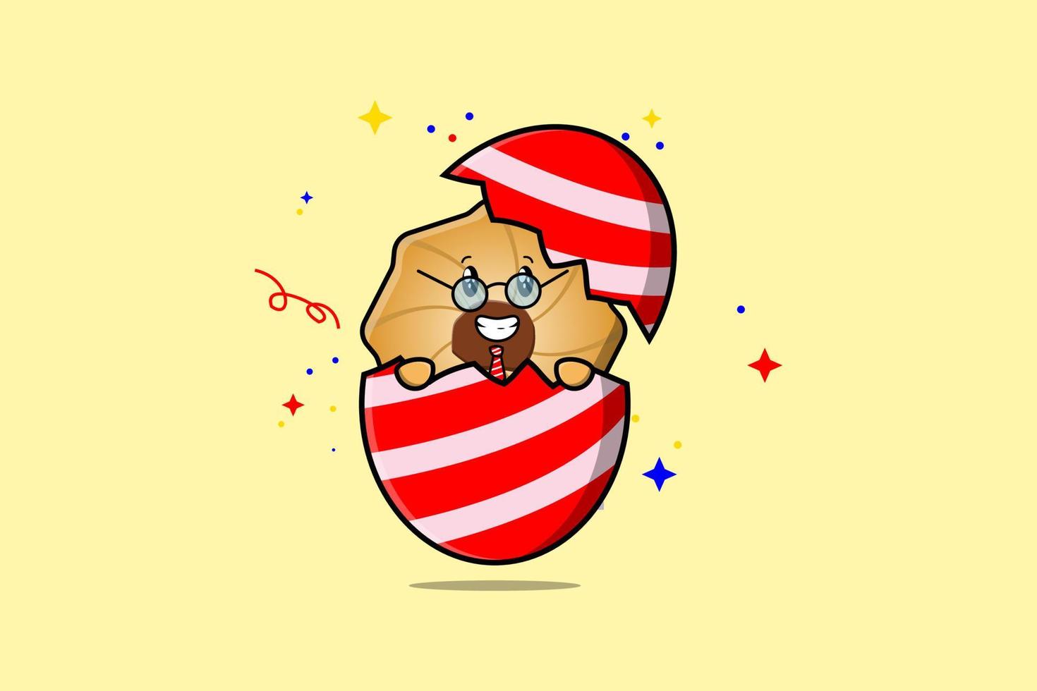 Cute cartoon Cookies character out from easter vector