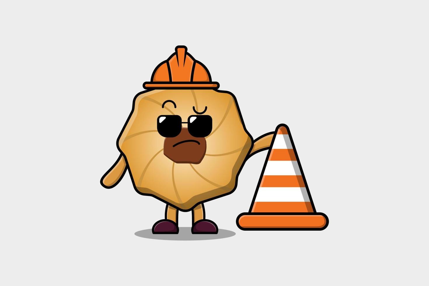 trabajador de la construcción galletas lindo personaje vector