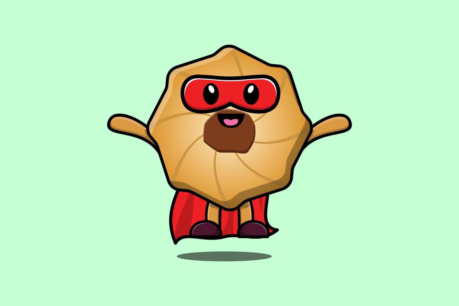 Cute Cookies superhero character fly illustration vector
