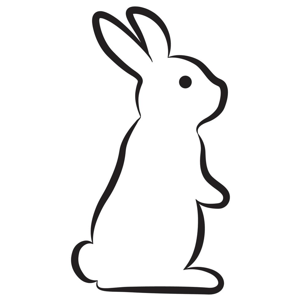 Cute Rabbit Drawing. vector