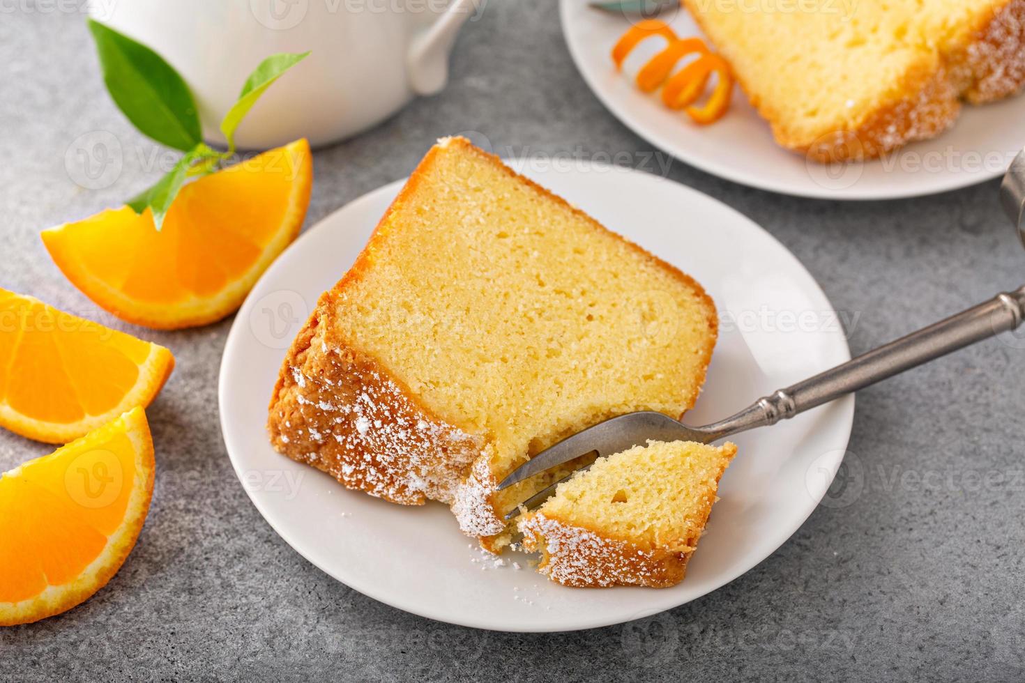 Traditional vanilla pound cake with orange extract, Bundt cake photo