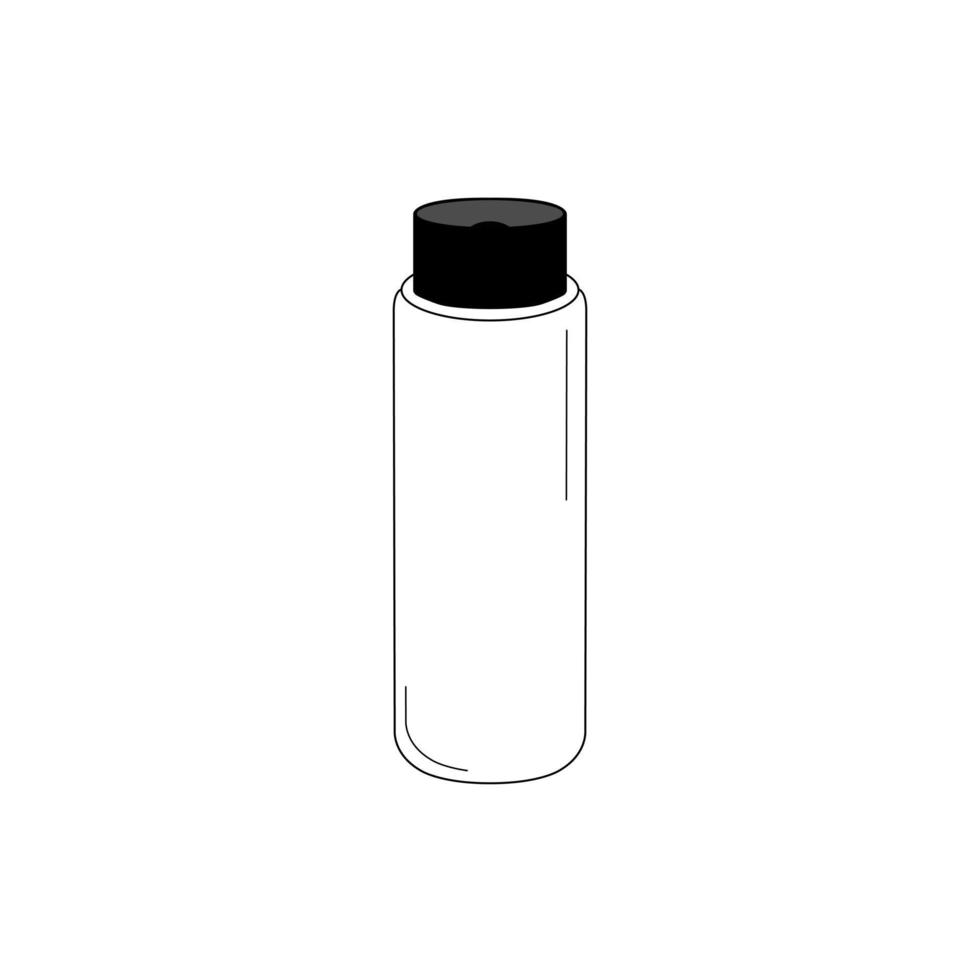 0.7 liter Cylindrical lead bottle with black lid vector