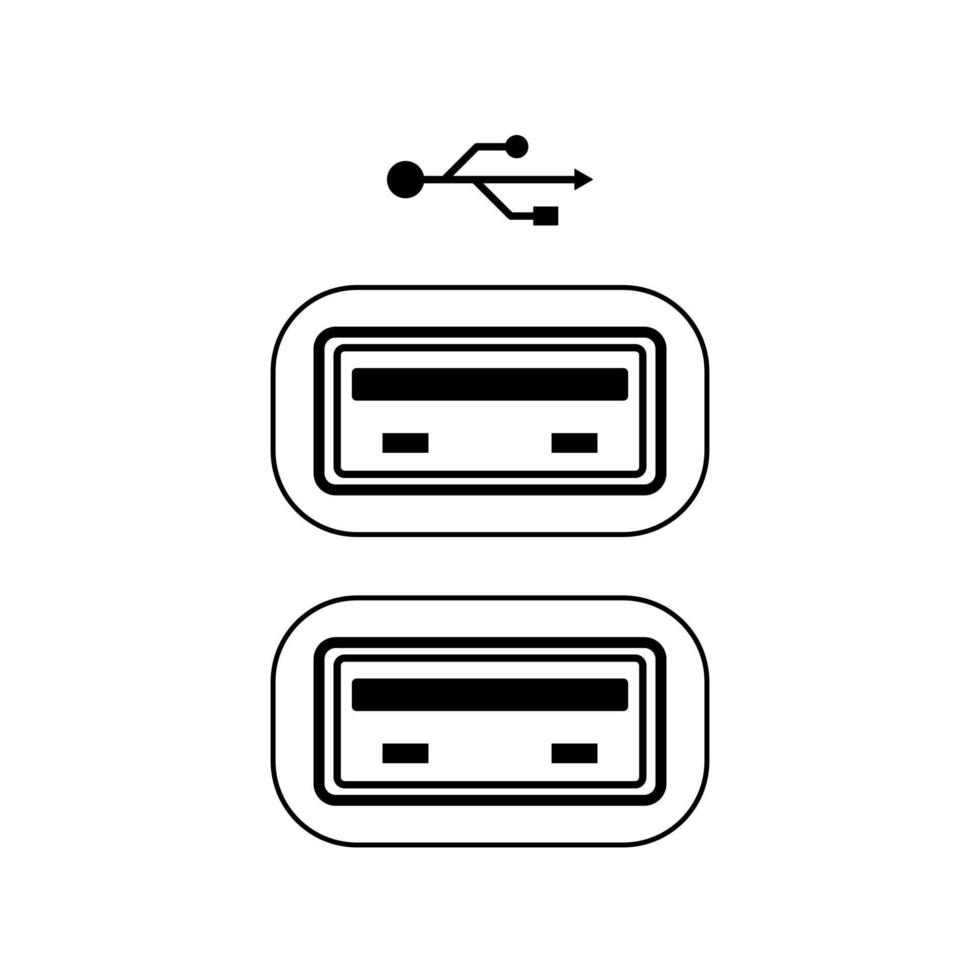 two usb port type a icon vector