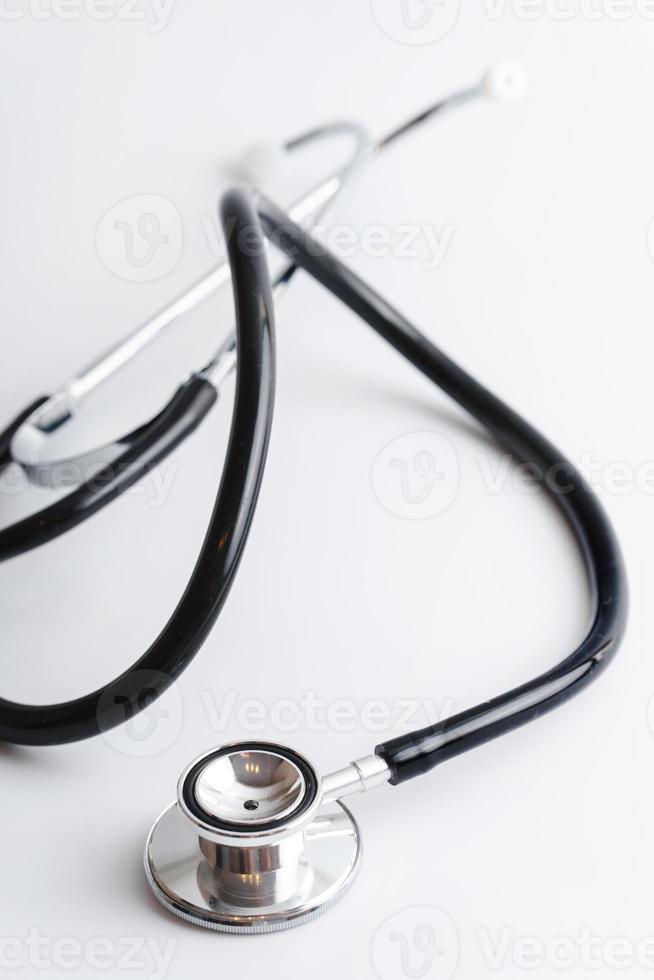 Close up of stethoscope on white background photo