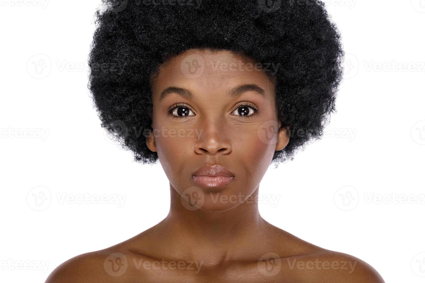 Portrait of middle aged beautiful african woman photo