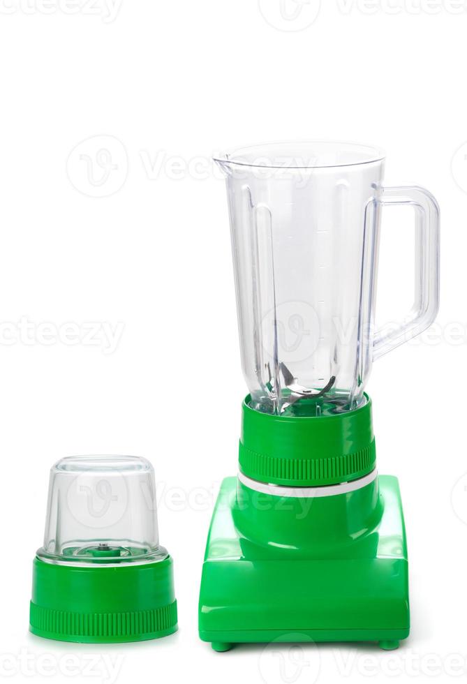 Green blender isolated on a white background photo