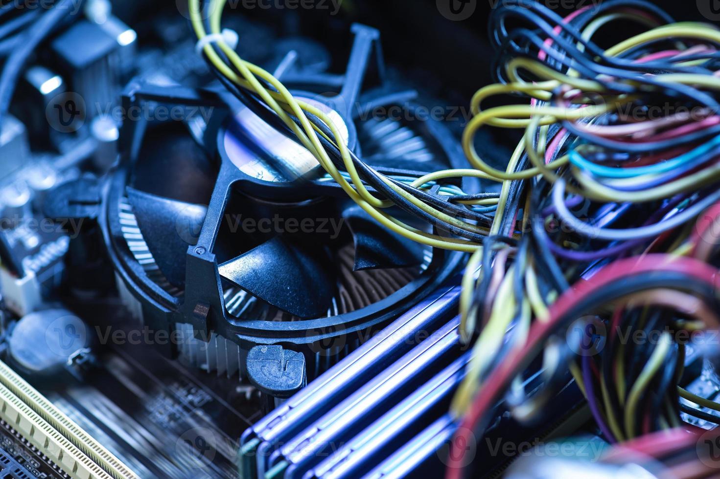 Different computer parts inside the personal computer photo