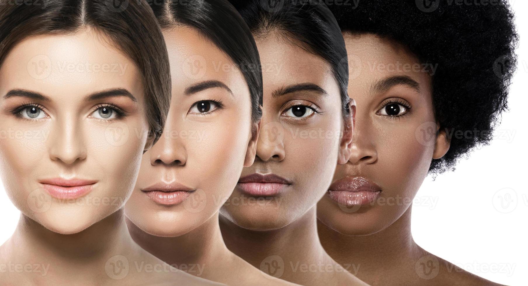 Different ethnicity women - Caucasian, African, Asian and Indian. photo