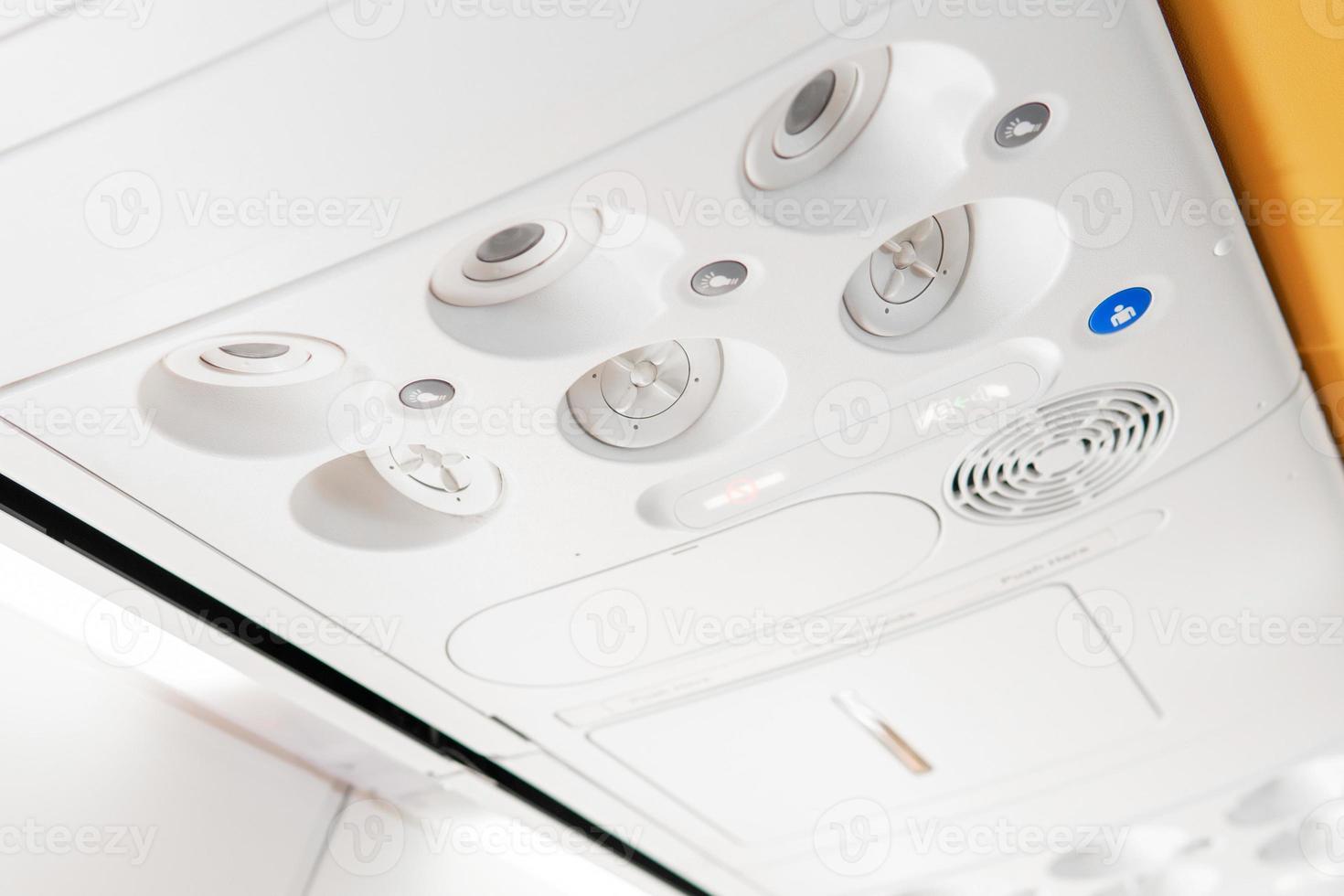 Overhead panel for passengers in an aircraft photo