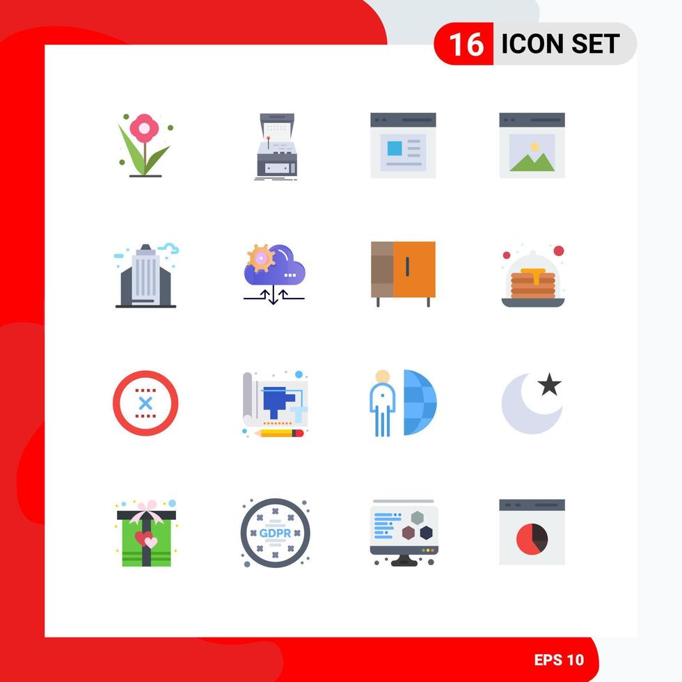 conjunto de 16 iconos de interfaz de usuario modernos signos de símbolos para la interfaz de usuario contenido de reproducción paquete editable por el usuario de elementos de diseño de vectores creativos