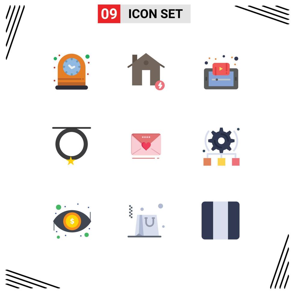 9 Creative Icons Modern Signs and Symbols of fashion accessories estate tutorials mobile Editable Vector Design Elements