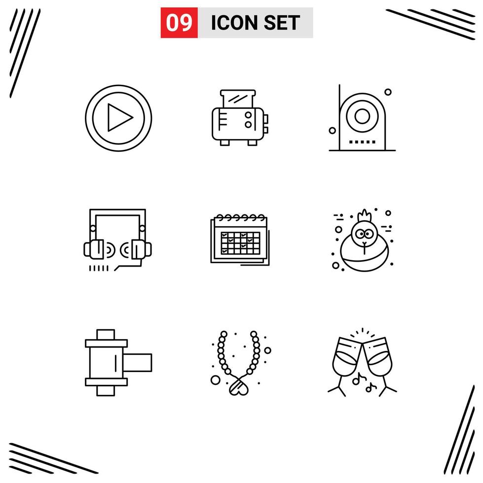 9 Creative Icons Modern Signs and Symbols of business web devices seo headphone Editable Vector Design Elements