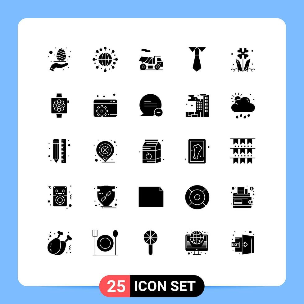 25 iconos creativos signos y símbolos modernos de rosa flor cuádruple maestro floral elementos de diseño vectorial editables vector