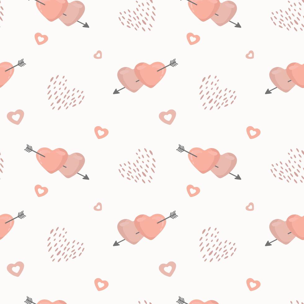 Lovely pattern with hearts. Vector holiday background. Valentine's Day. Gift wrap, print, cloth, cute background for a card.