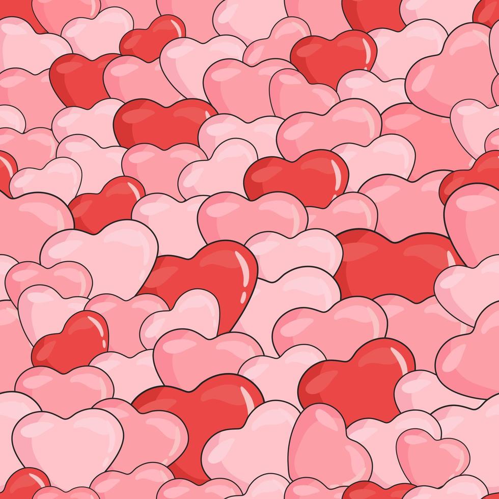 Lovely seamless pattern with hearts. Vector holiday background. Valentine's Day. Gift wrap, print, cloth, cute background for a card.