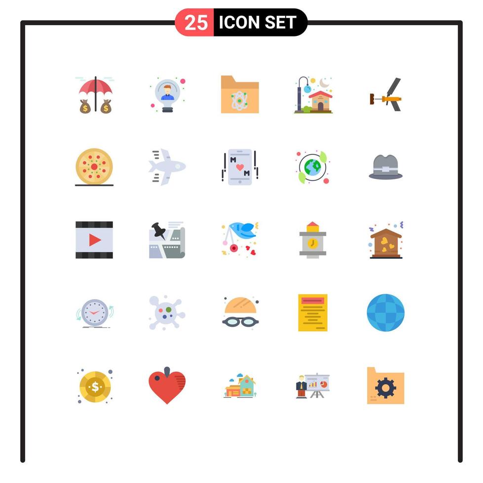 conjunto de 25 iconos de ui modernos símbolos signos para construir elementos de diseño de vector editables de casa de luz de átomo de luna