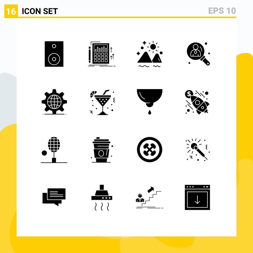 16 Creative Icons Modern Signs and Symbols of user business calculation summer outdoor Editable Vector Design Elements