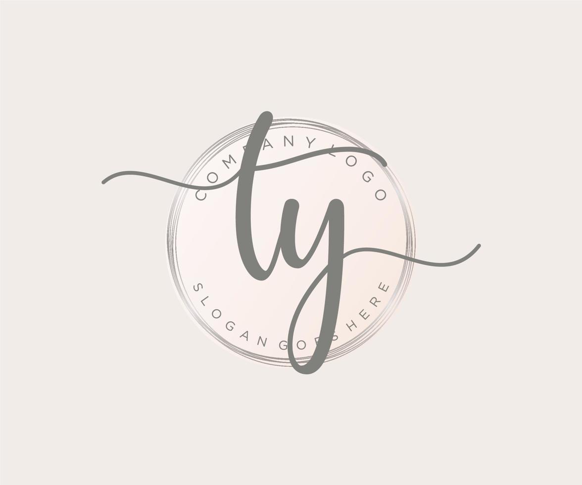 Initial TY feminine logo. Usable for Nature, Salon, Spa, Cosmetic and Beauty Logos. Flat Vector Logo Design Template Element.