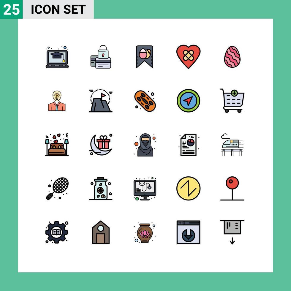 25 Creative Icons Modern Signs and Symbols of nature egg security patch heal Editable Vector Design Elements