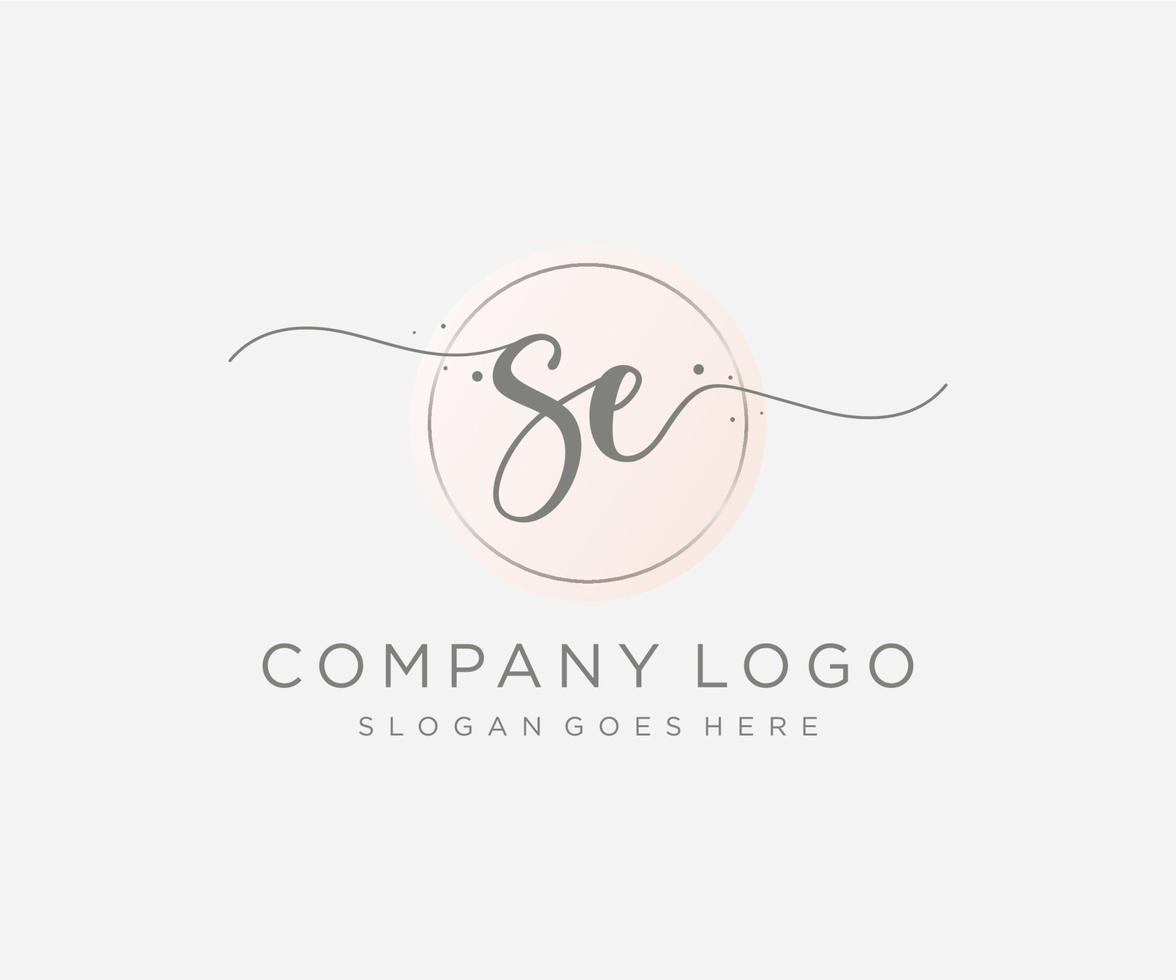 Initial SE feminine logo. Usable for Nature, Salon, Spa, Cosmetic and Beauty Logos. Flat Vector Logo Design Template Element.